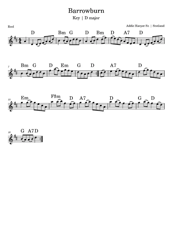 Barrowburn Sheet Music