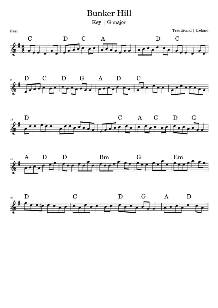 Bunker Hill Sheet Music