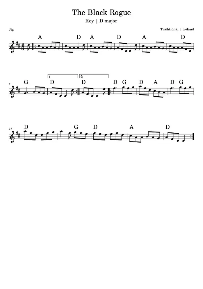 The Black Rogue Sheet Music