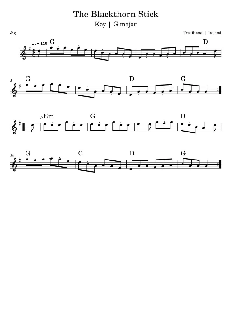 The Blackthorn Stick Sheet Music