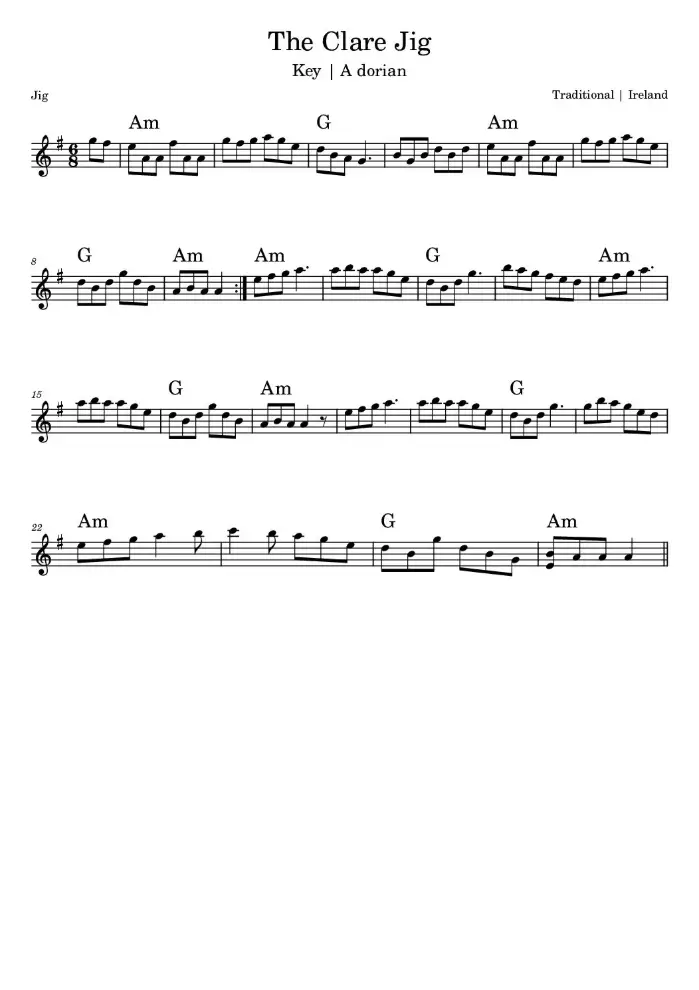 The Clare Jig Sheet Music