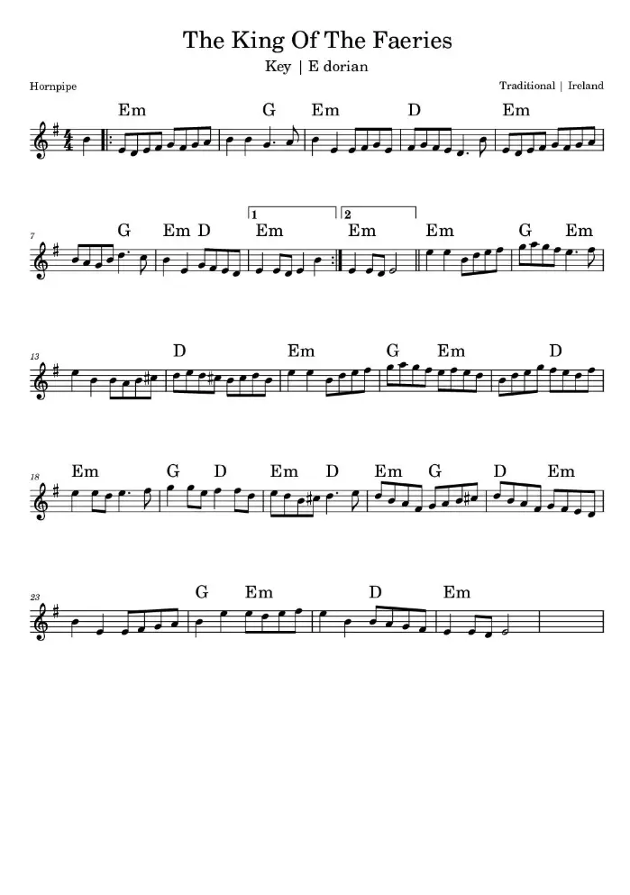 The King of the Faeries Sheet Music