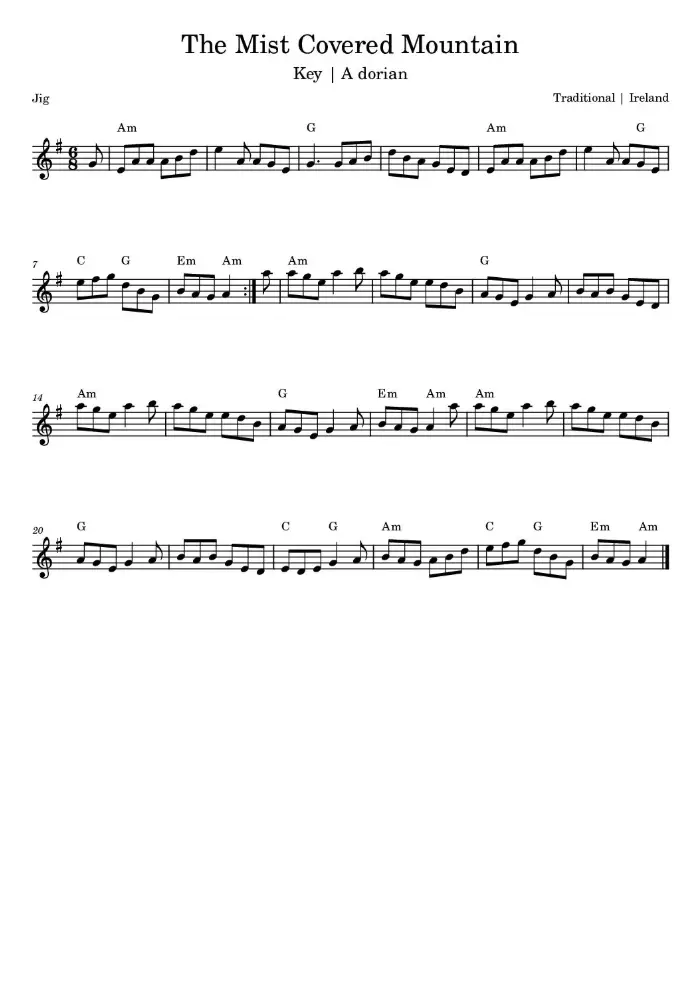 The Mist Covered Mountain Sheet Music