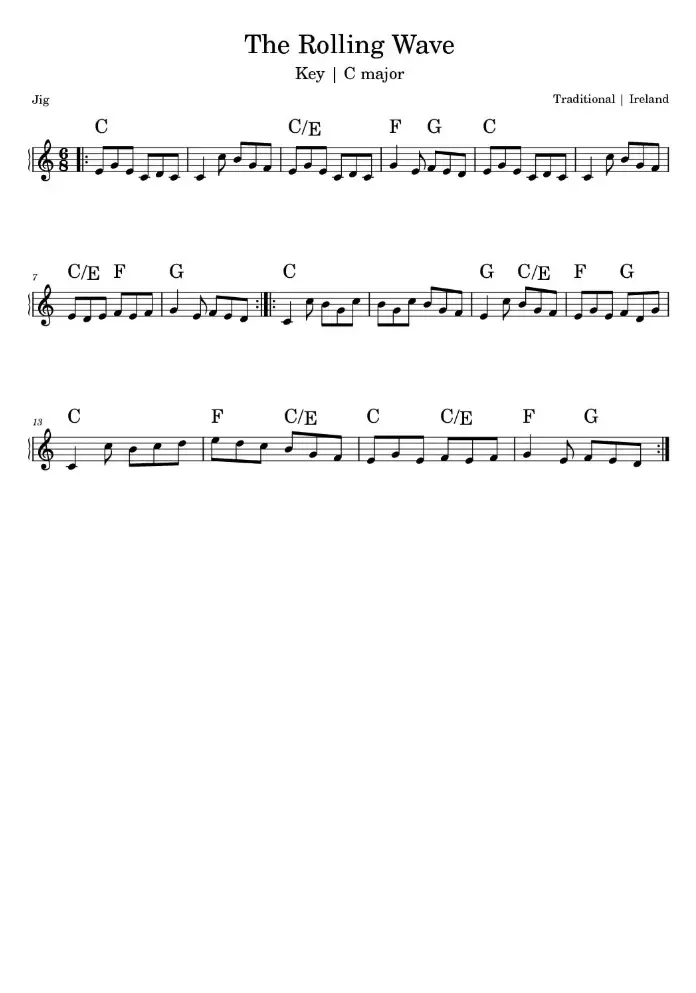 The Rolling Wave Sheet Music