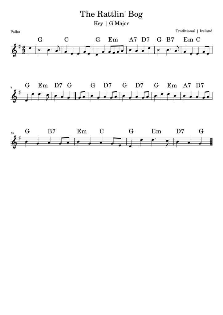 Rattlin' Bog Sheet Music